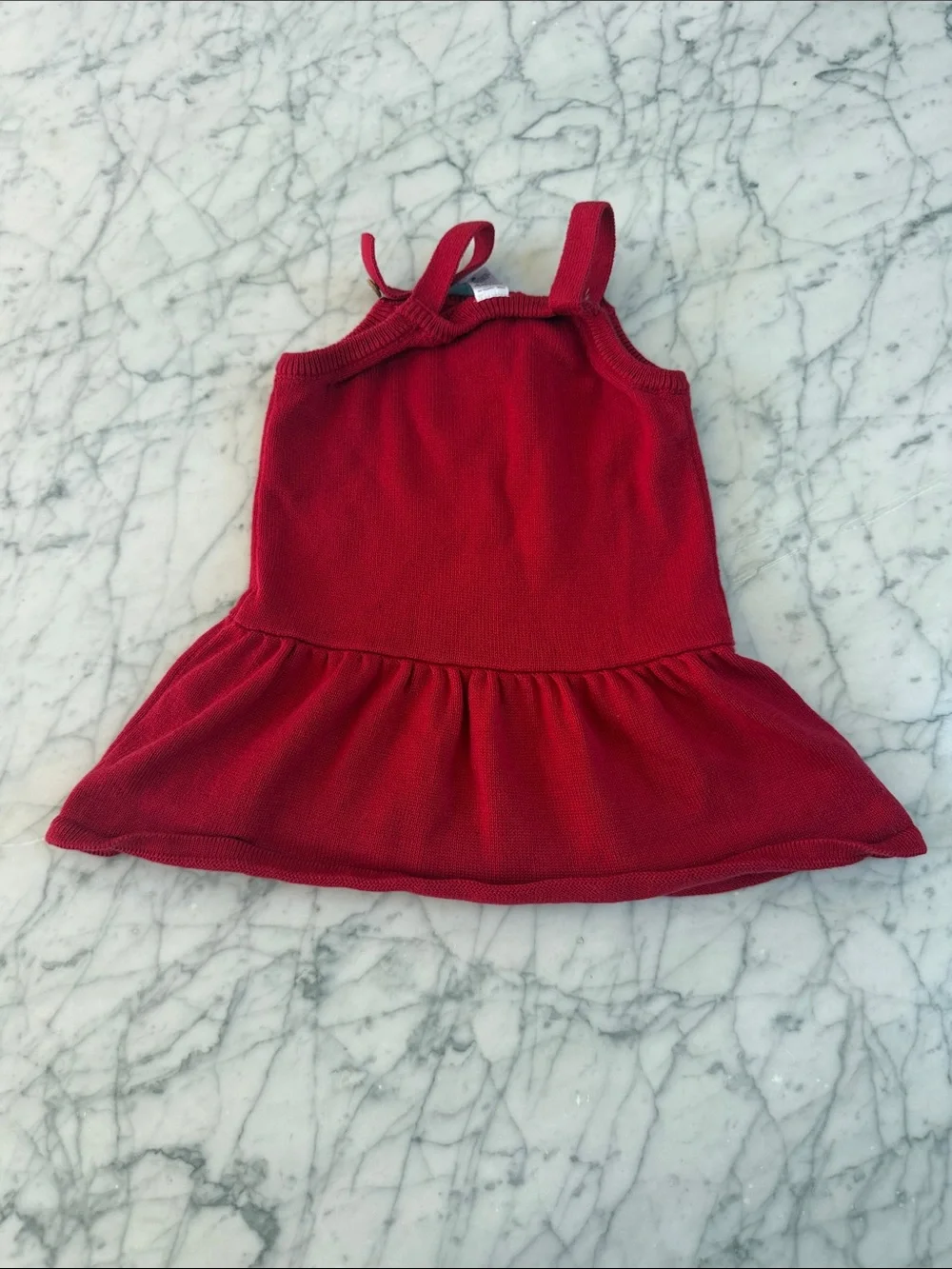 Knit Christmas Candy Cane Dress Sz 24 Mo